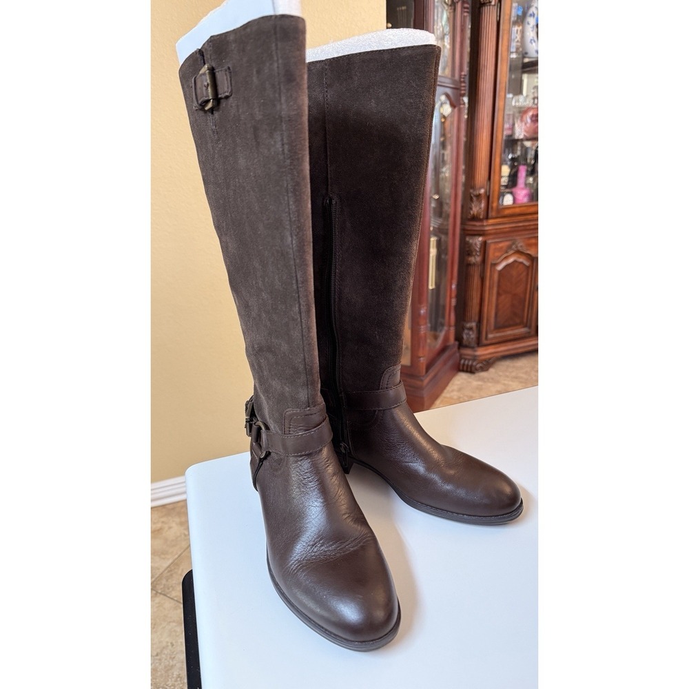 Lauren Ralph Lauren Womens Riding Boots Brown Suede Leather Knee High‎ 6.5 B Zip
